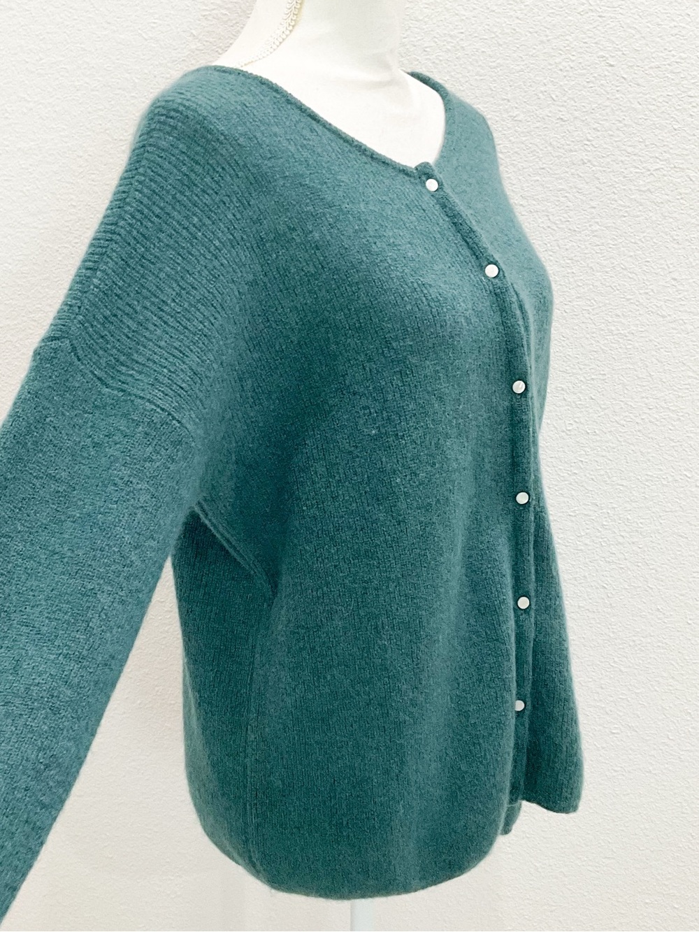 Sezane Women's Ribbed Green Button Down Cardigan Size XL - Picture 5 of 9